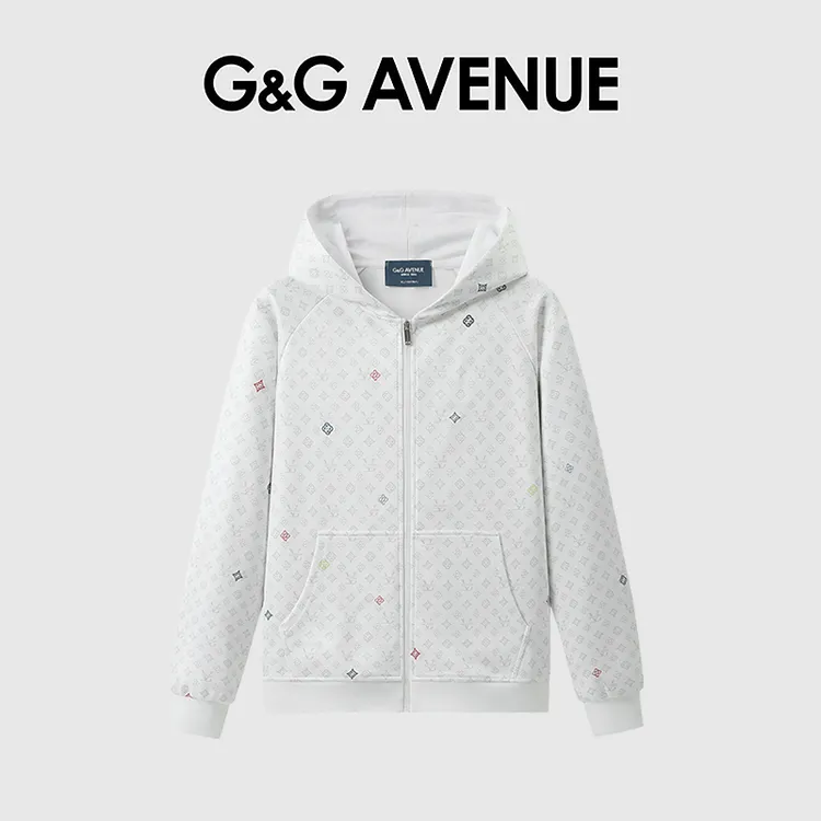 法国G&G AVENUE轻奢潮流时尚外套男款拉链连帽开衫卫衣-GW2525172
