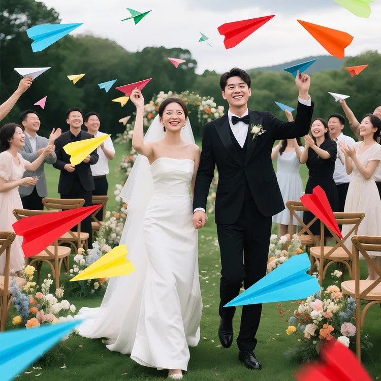 婚礼纸飞机成品结婚专用喜字贴纸氛围仪式感布置户外婚礼拍照道具