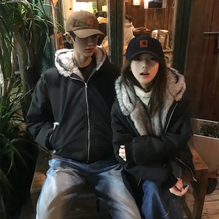 MANUSCRIPT美式狼毛座山雕棉服男冬季加厚保暖三防仿貂毛棉衣外套