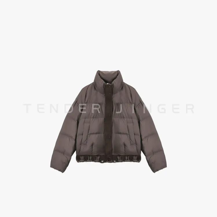 Tender Jinger｜羊毛呢拼接立领短款鹅绒服T54BEN50686