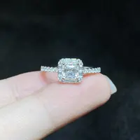 925银莫桑石银制品 【小北好物】S925银戒指【约5*5mm】2QH144X383