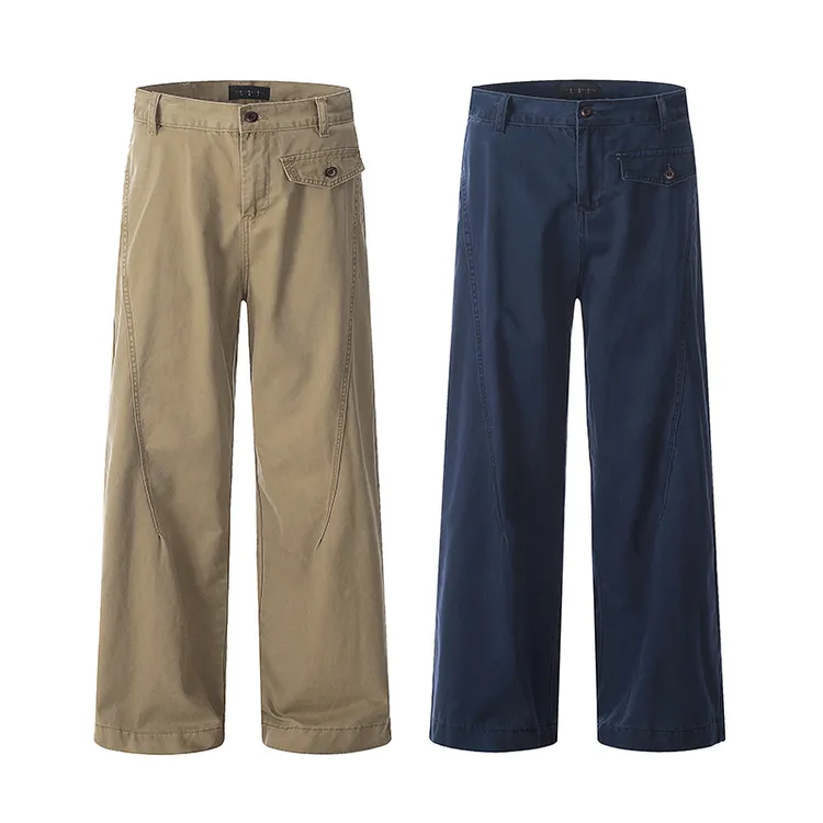 Wildkidz美式复古直筒软牛仔裤男女宽松工装口袋休闲长裤夏季