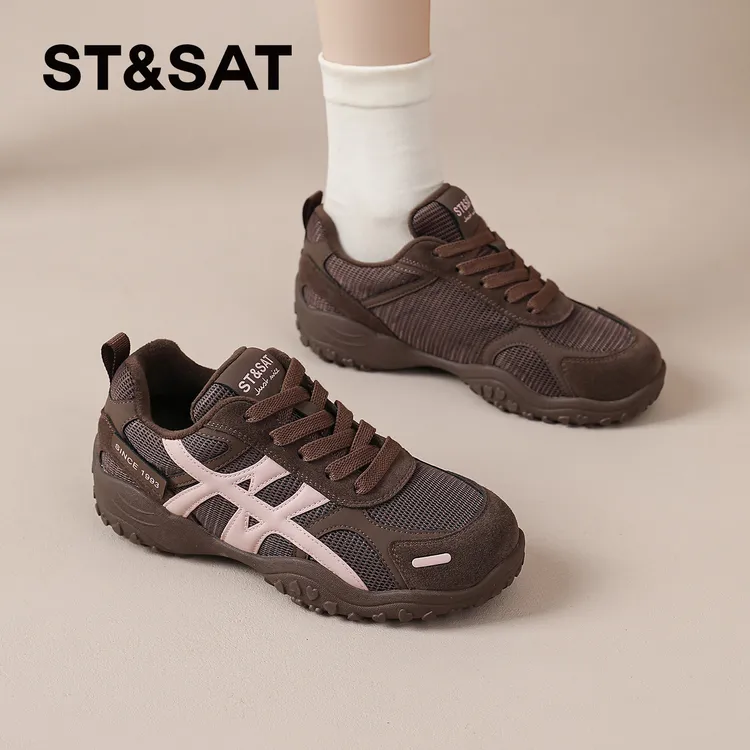 星期六复古加绒德训鞋女2025冬季新款女鞋加绒保暖棉鞋运动阿甘鞋