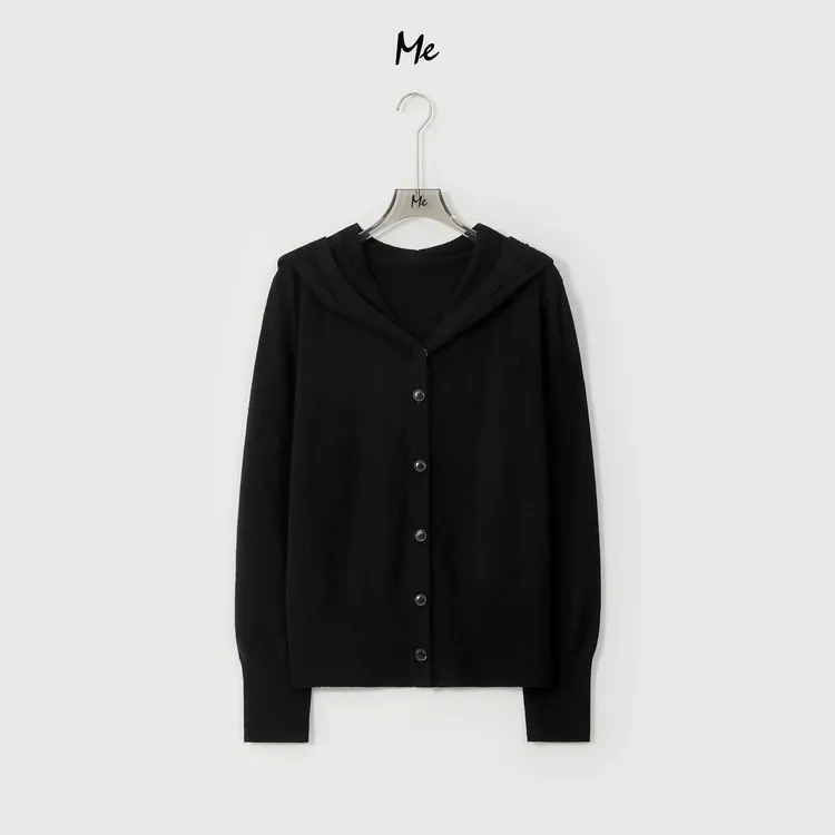 ME【连帽喇叭袖针织衫】100绵羊毛走定纺连帽上衣显瘦毛衣MEQA0310