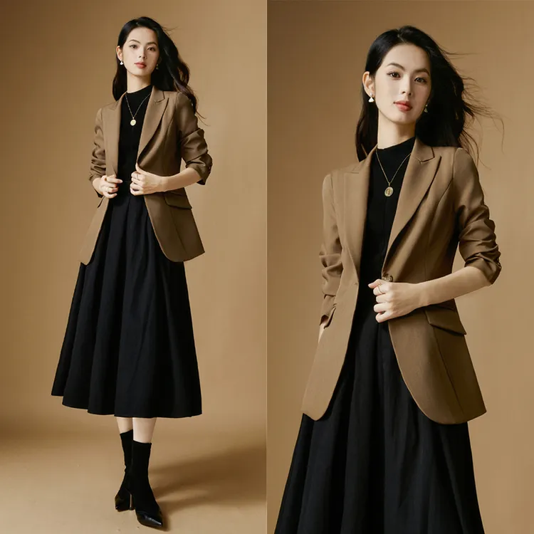 【新品】2025上衣翻领百搭西装外套女25071123