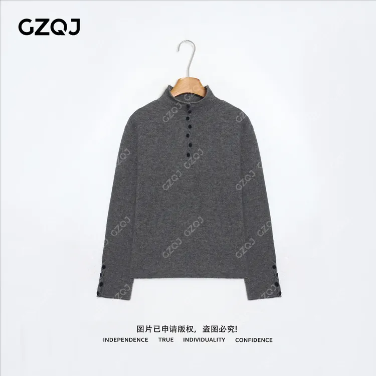 老琴私服【松弛密码】绵羊毛山羊绒毛针织衫女高领内搭毛衣 95126