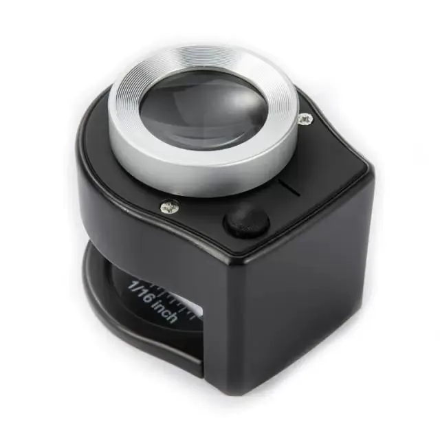 【方块】60倍高清带LED灯充电款金属便携鸽眼镜放大镜