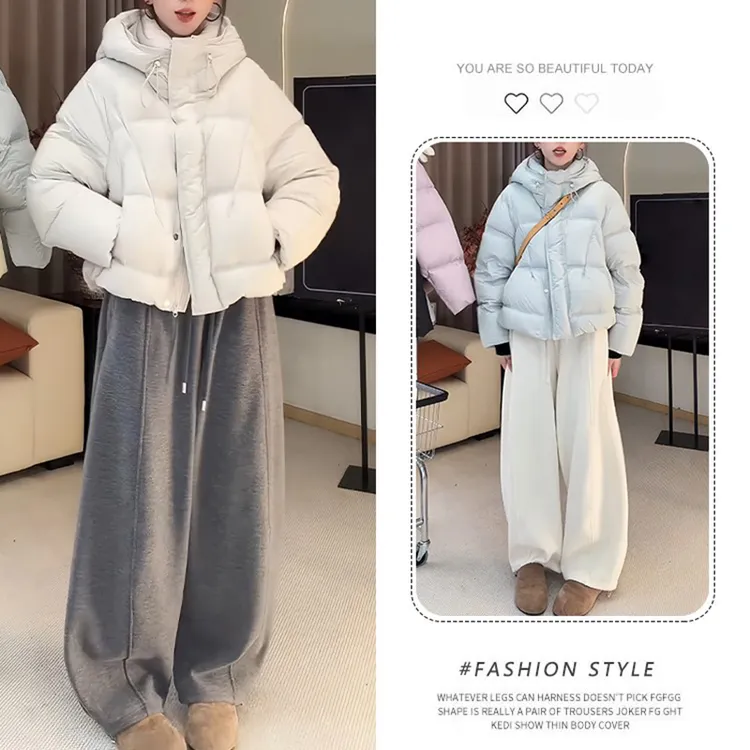 2025冬季新款设计感连帽百搭棉服女韩系纯色休闲气质宽松显瘦棉衣