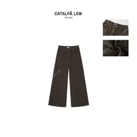 CatalpaLew「素境」墟生美学黄昏中的旧巷复古棉质牛仔裤#C53418