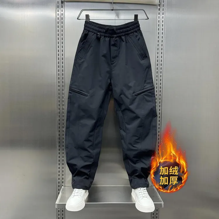 四季休闲裤美式户外弯刀男士哈伦加厚保暖休闲工装裤宽松直筒百搭