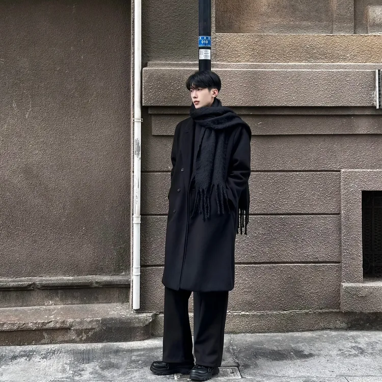 【韩韩APNDIP】加棉加厚秋冬韩版双排扣设计师品质大衣男女同款