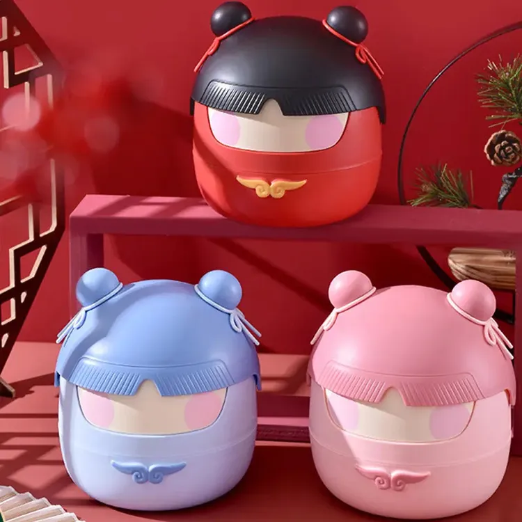 哪吒同款桌面垃圾桶家用网红魔童可爱翻盖办公纸篓杂物整理收纳桶