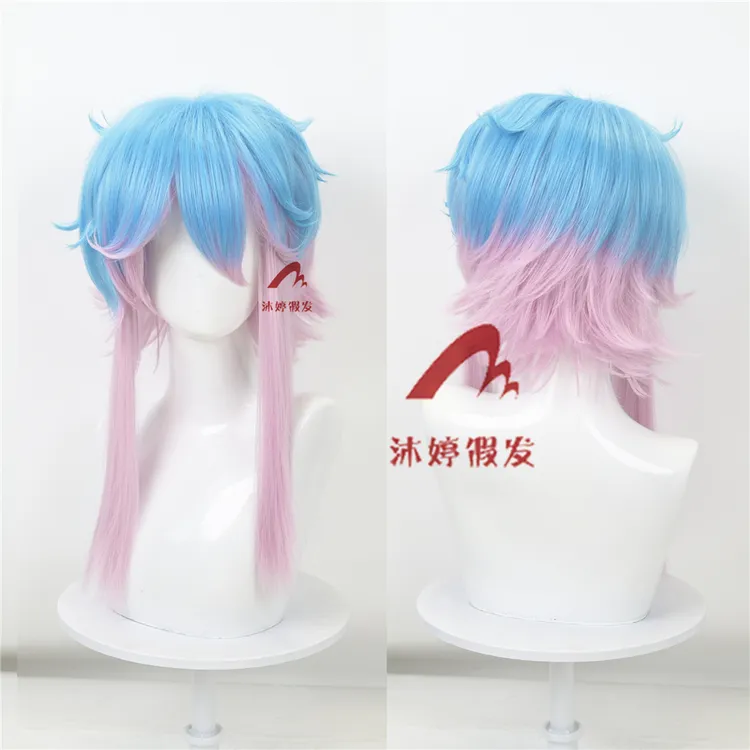 沐婷 斗罗大陆2 绝世唐门 王冬cos假发 唐舞桐冰蓝渐变粉紫色蓝色