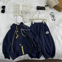 小马家2025秋款儿童新款套装D-6626欧若风穿搭男女款运动两件套