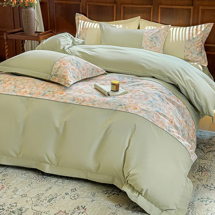 高端A类100纯棉加厚磨毛印花四件套全棉被套床单床笠床上用品被罩