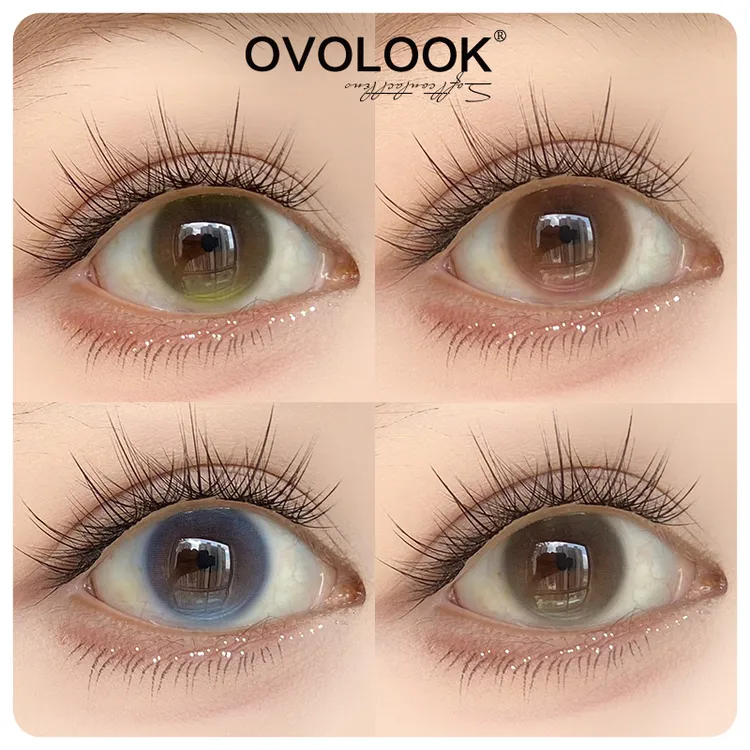 OVOLOOK【日抛10片装】秋上新草莓果冻透亮少女大直径美瞳隐形眼镜
