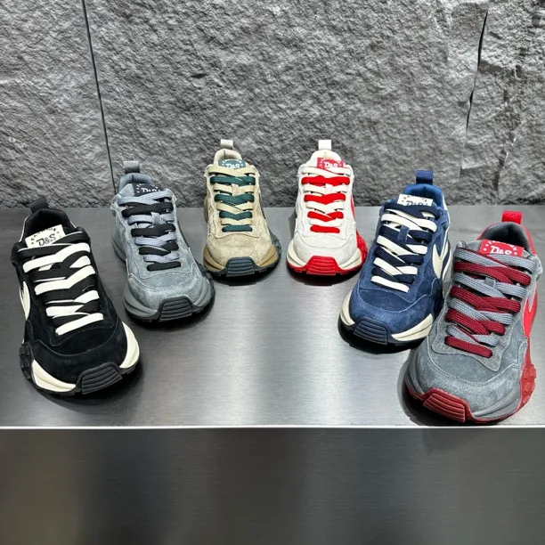 2025秋季磨砂皮拼接老爹鞋设计耐磨透气时尚休闲鞋运动鞋拼接男鞋