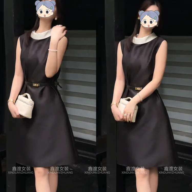 2025夏季新款时尚显瘦气质女士网红洋气连衣裙百搭款D21250