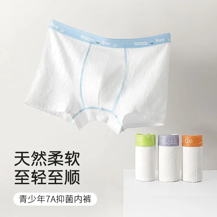 白棉裤男童内裤纯棉薄款透气平角内裤青少年中大童四角短裤学生