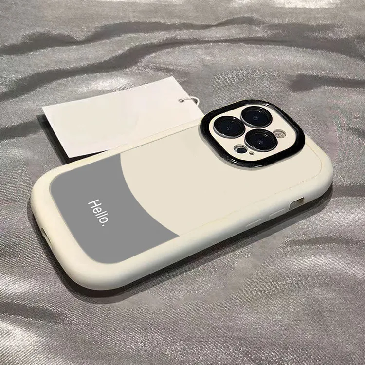 简约HELLO适用iphone16promax苹果1514P手机壳泡芙13p/1211全包