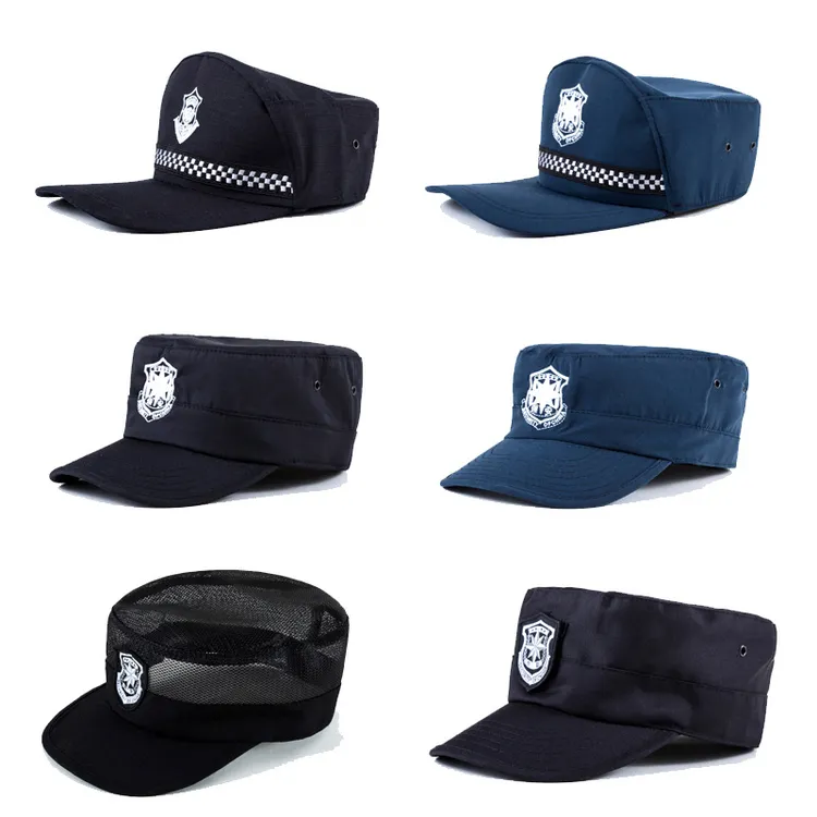 新款保安作训帽特勤鸭舌帽春秋执勤帽夏季网眼帽大檐帽小区保安帽