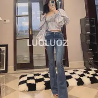【现货】LUOLUOZ【仅牛仔裤】简洁百搭修长腿型微喇牛仔裤H853长裤