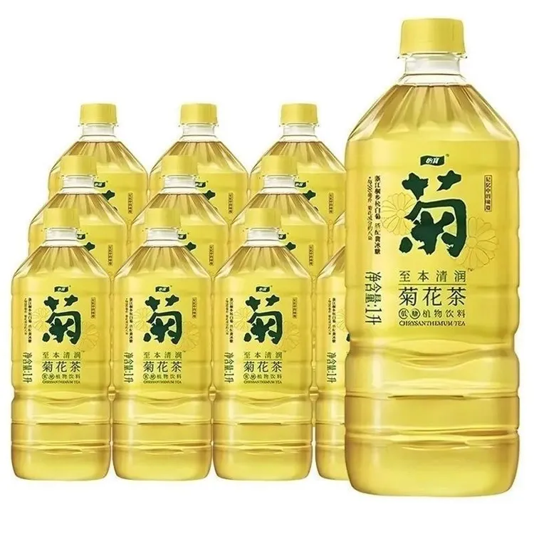 新货怡宝1L*12瓶菊花茶植物原味清润解腻饮品整箱饮料批发