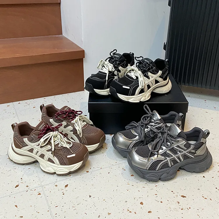 复古厚底增高老爹鞋女显脚小2025秋季新款轻便百搭透气休闲运动鞋