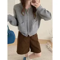 【燃燃定制】150小个子短款宽松毛衣外套纯色简约休闲百搭慵懒风253