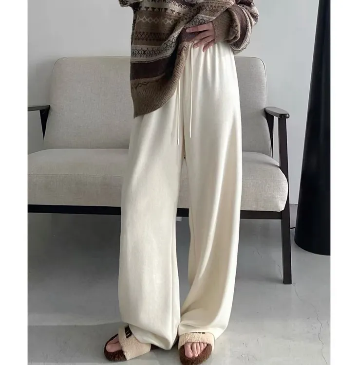 《大橙子》糯羊绒~ 有口袋！超软糯直筒垂垂阔腿裤女窄版休闲长裤