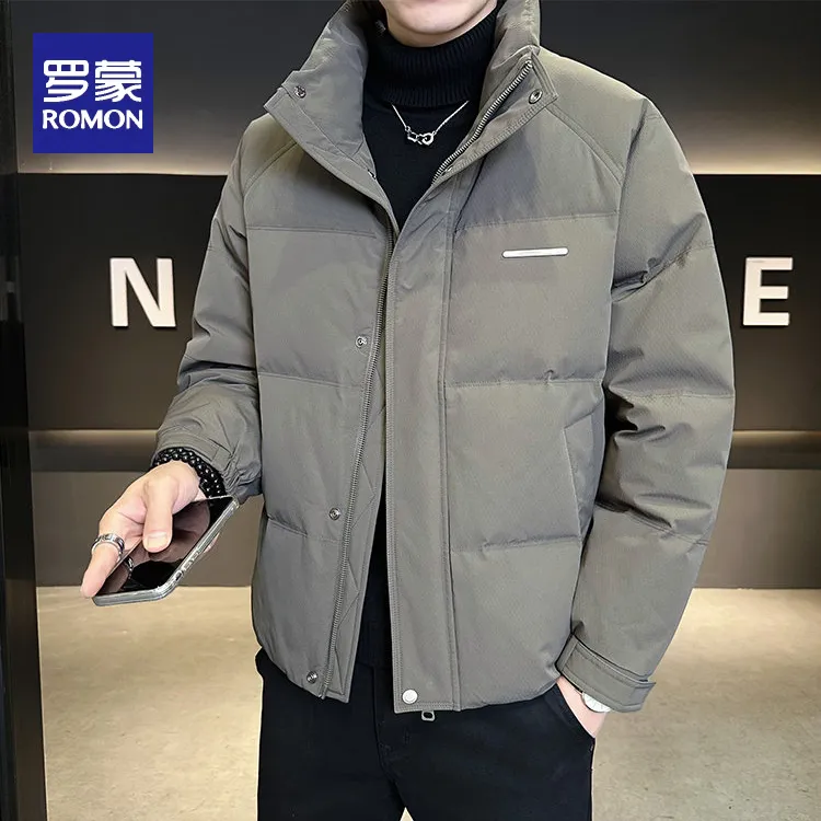 罗蒙轻薄立领男士羽绒服2025冬季新款时尚防寒面包服高级感男装