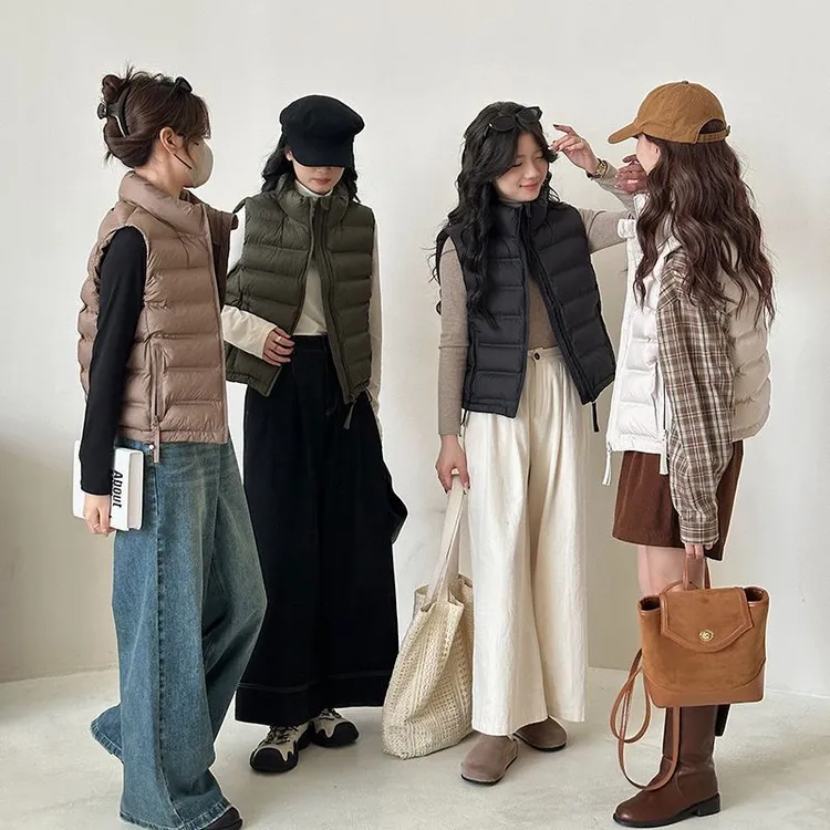 2025秋冬季新款棉马甲女士短款立领通勤风修身型薄款坎肩外搭背心