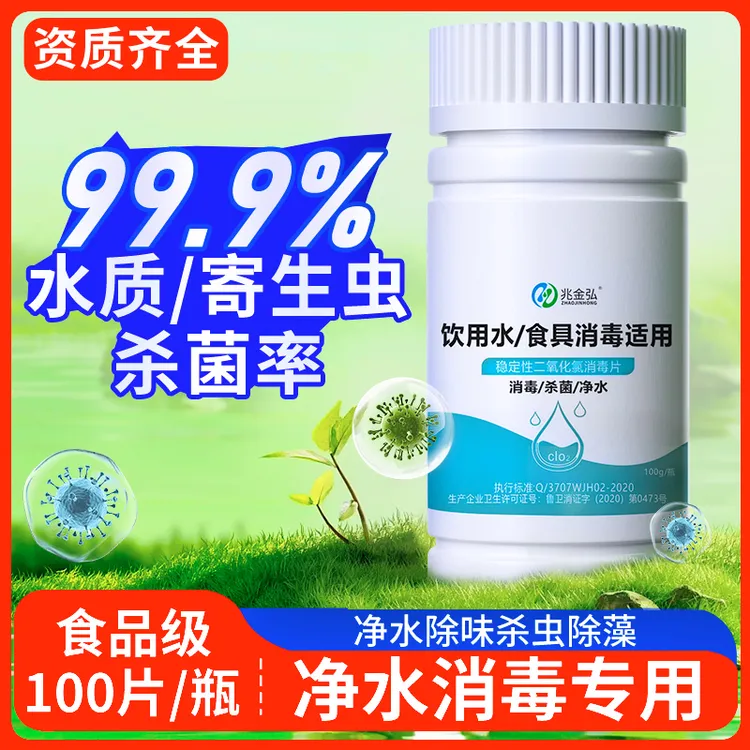 饮用水消毒片专用野外生存净水片自来水井水消毒粉漂白食用水质