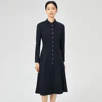 【婷婷专属】竖纹拼接高级感通勤25年秋季长袖连衣裙女针织裙