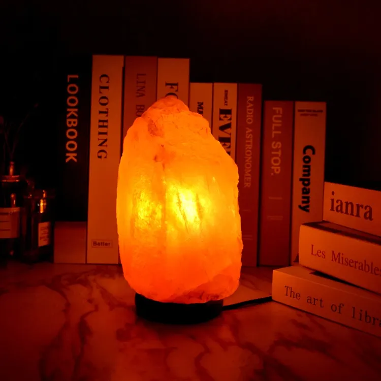 喜马拉雅盐灯天然岩石灯摆件卧室睡眠夜灯台灯粗盐