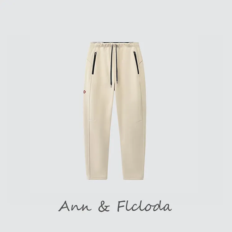 Ann&Chelle/德绒防风裤”冬季加绒重磅户外情侣显瘦弯刀裤男女同款