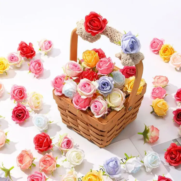 轮胎茶几装饰用森系真小玫瑰花朵DIY材料干花绢花