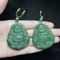 珠光宝气&和田玉弥勒佛吊坠约48*40mm&多样性发一