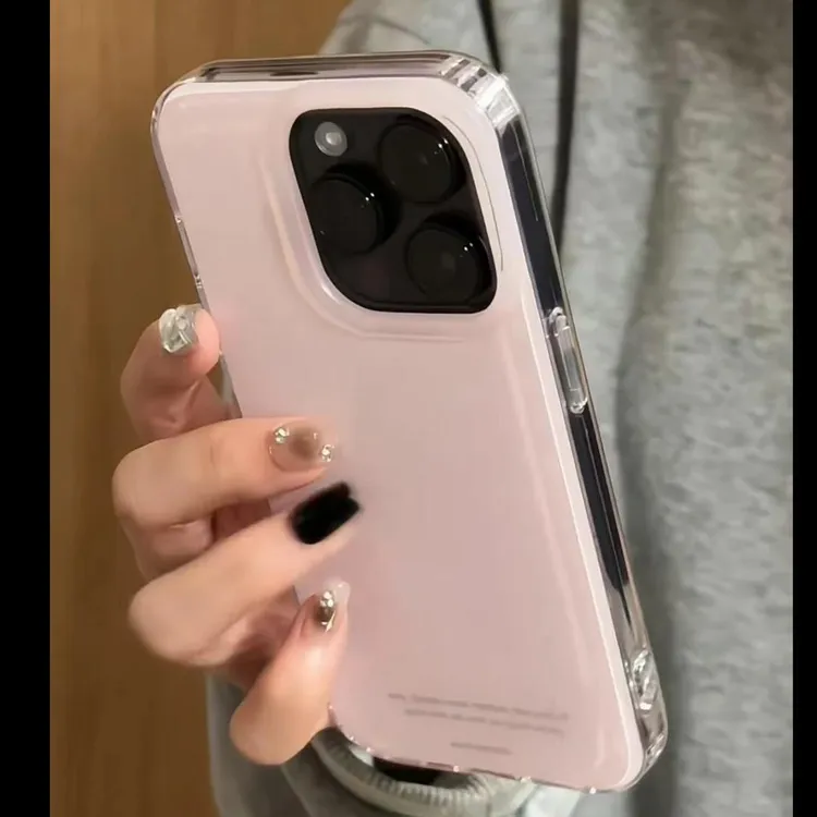叮霖粉底纯色英文适用iPhone16大孔手机壳华为P70vivoppo小米15套