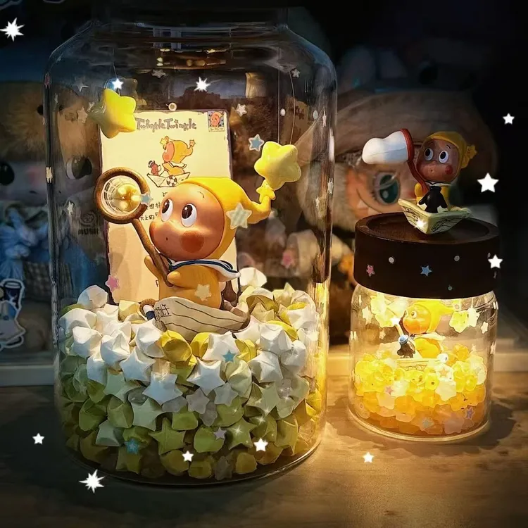 星星人小夜灯礼物收纳罐子diy星星瓶装饰摆件情绪解压治愈送礼物