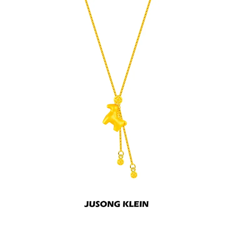 Jusong klein 钛钢项链 马上有钱花项链女轻奢高级感流苏锁骨链