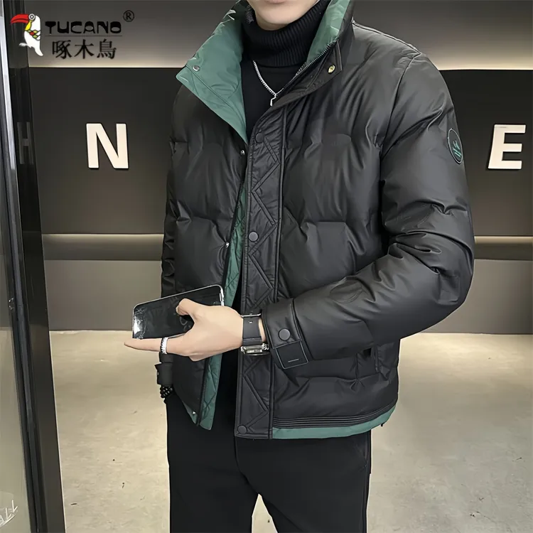 TUCANO/啄木鳥短款立领秋冬羽绒服男士时尚休闲潮流帅气男款外套