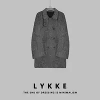 LYKKE 25新款双面羊毛高级气质设计感双排扣可立领大衣-E537