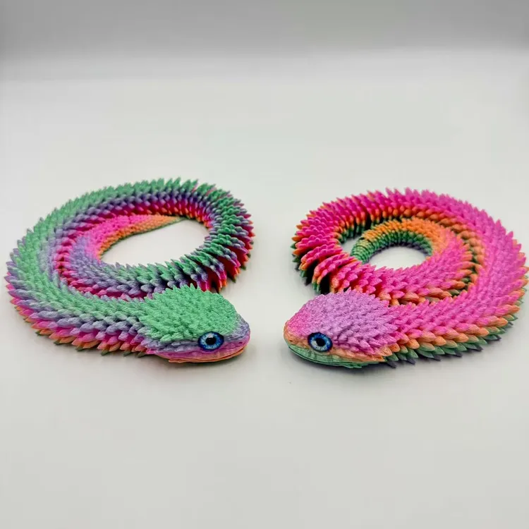 3d打印蝰蛇50厘米彩虹色马卡龙爆款关节可动摆件