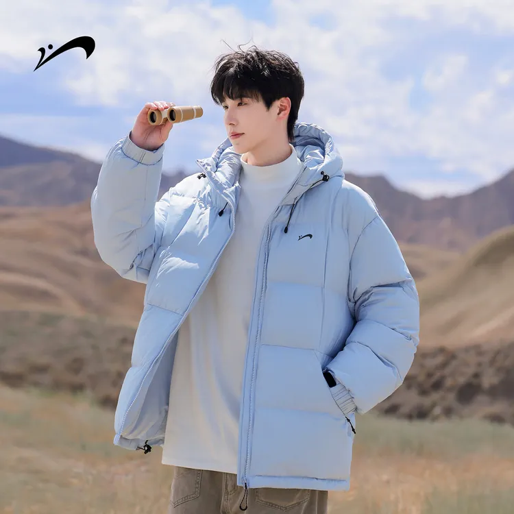 贵人鸟纯色连帽面包棉服外套男款秋冬款加厚保暖棉衣情侣防寒棉袄
