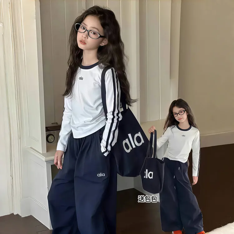 女童春秋季套装洋气时髦中大童女孩休闲潮酷儿童秋装工装裤6-12岁