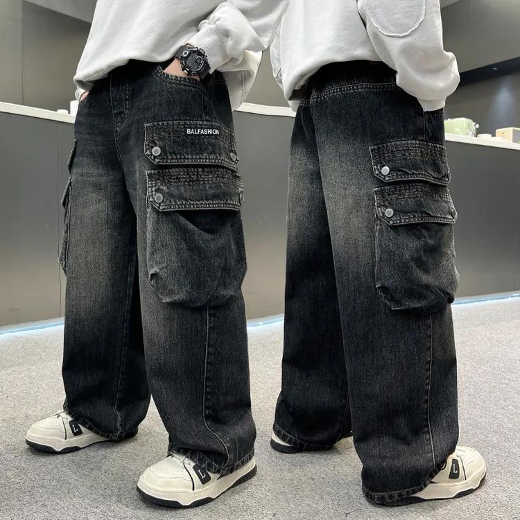 男童秋装直筒软牛仔裤2025新款中大童休闲宽松长裤儿童韩版百搭裤