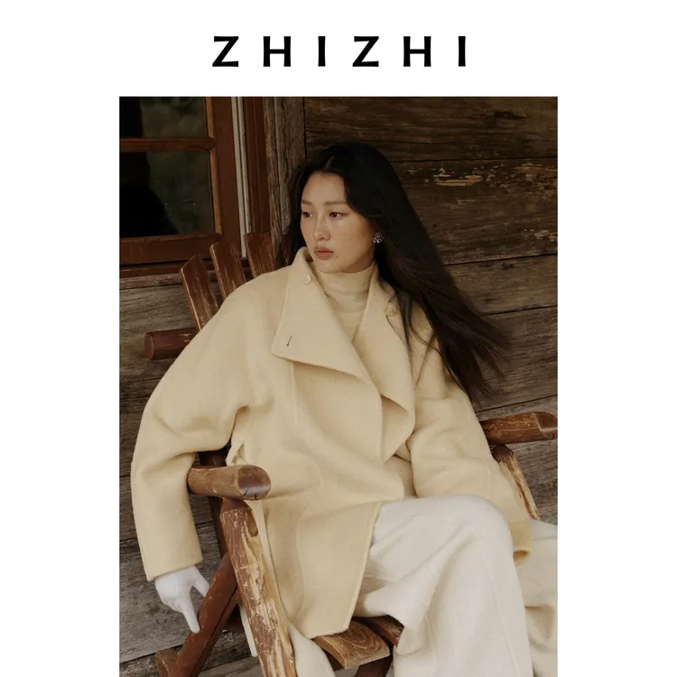 【悠然系列】致知 媚娘鹰 丝牦牛绒大衣毛呢外套女25冬ZZ2EWWWT006
