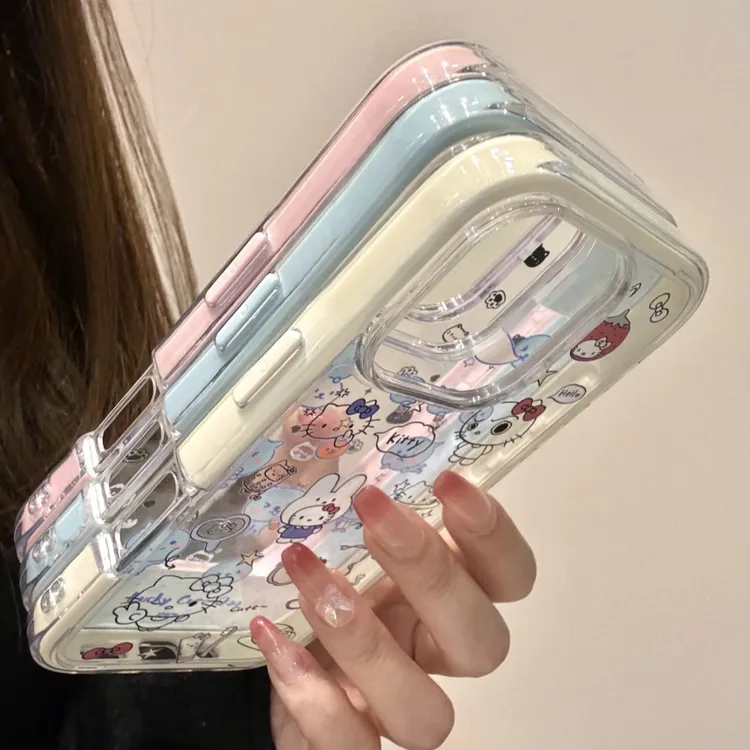 奥菲顿线条涂鸦凯蒂适用iPhone16/15Pm气囊14手机壳11苹果13/12套