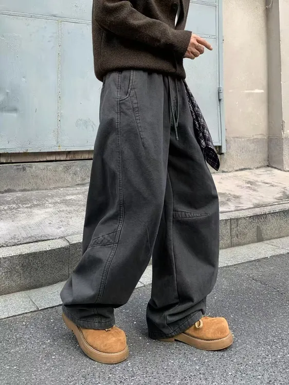 100棉冬季男士加绒加厚休闲工装裤百搭直筒101裤子宽松